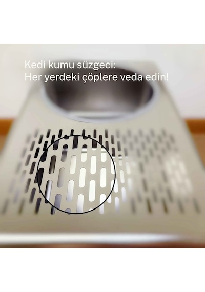 Techtic Paslanmaz Metal Kedi Tuvaleti Metal Kum Kabı Çift Girişli Kapalı Kedi-evcil Hayvan Tuvaleti