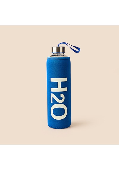 H2o Kılıflı Cam Matara - Şeffaf / Mavi - 750 Ml Çok Renkli