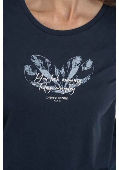 Pierre Cardin Kadın You Look Amazing Today Lacivert Uzun Kol Pijama Takım Pc9257-s-v1 Pc9257-s-v1