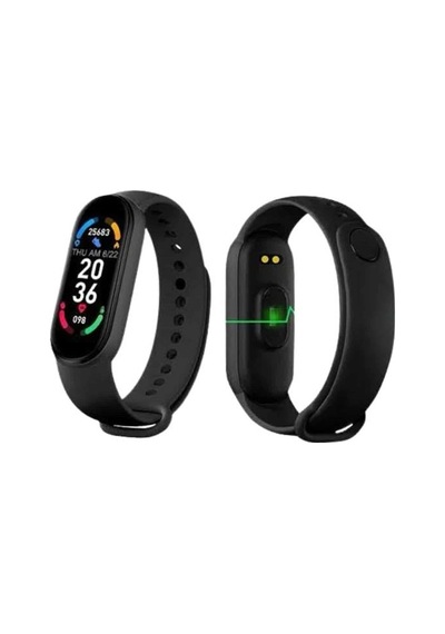 M6 - 675 - Akıllı Bileklik Siyah Adımsayar Spor Takibi Android Ve - Csmo-tex - İos Uyumlu