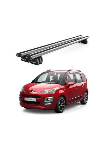 Pençe Citroen C3 Picasso 2007-2017 Uyumlu Gri Ara Atkı Port Bagaj Tavan Barı