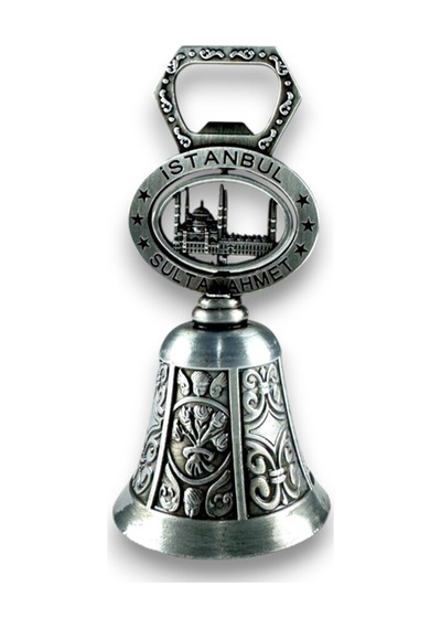 Sultanahmet Temalı Zilli Gazlı İçecek Açacağı Çelik Metal, Çan Şeklinde 11x5 CM 727615152