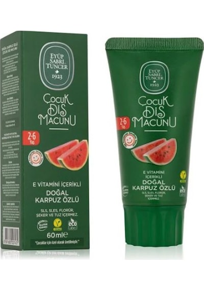Eyüp Sabri Tuncer Doğal Karpuz Özlü 2-6 Yaş Çocuk Diş Macunu 60 Ml