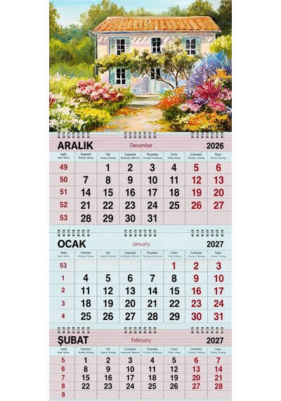 2027 Yılı Gemici Takvimi----çiçekli Evler