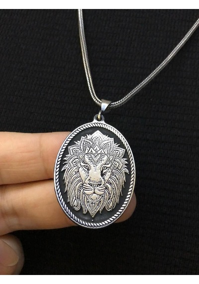 Aslan Lion Modeli 925 Ayar Gümüş Işıklı Kutuda Sevgiliye Eşe Babaya Hediye Kolye