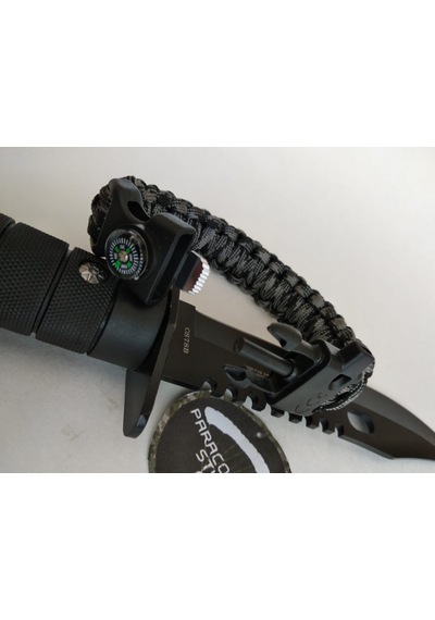 Paracord Ateş Başlatıcılı Paraşüt Ipi Bileklik Çok Renkli