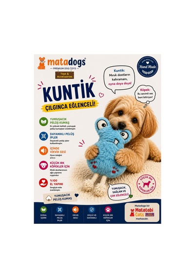 Matadogs Kuntik Peluş , İpli , Sesli Köpek Oyuncağı