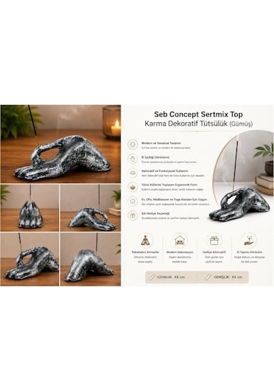 Seb Concept Sertmix Top Karma Dekoratif Tütsülük Gümüş