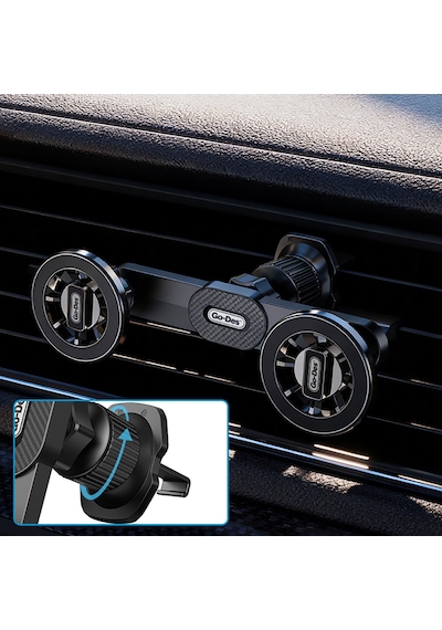 Go Des Gd-hd365 Havalandırma Tasarım 2in1 Magnetik Araç Telefon Tutucu Siyah