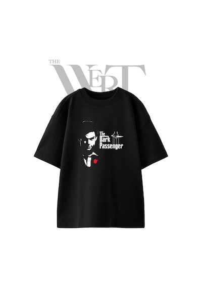 Thewert Godfather Dexter Tasarım Baskılı Ünisex Siyah Oversize T-shirt