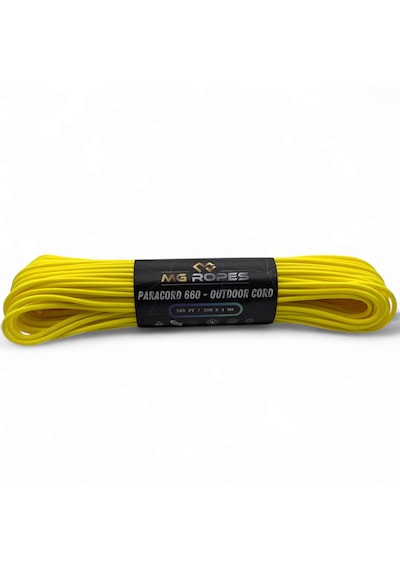 Polyester Paracord İp 4 Mm Sarı Renk 30 Metre