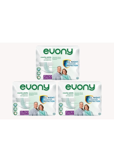 Evony Belbantlı Yetişkin Hasta Bezi Xlarge 90 Adet 3x30 Paket XL