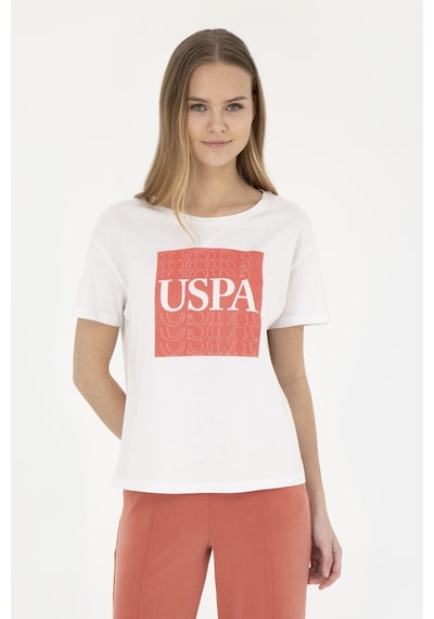U.S. Polo Assn. Kadın Ekru Bisiklet Yaka Tişört 50282904-VR019