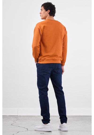 Dufy Kiremit Bisiklet Yaka Regular Fit Erkek Sweatshirt Kiremit