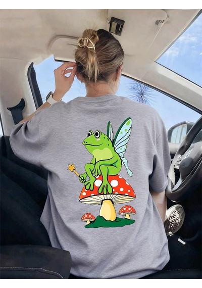 Noıssey Urban Pop Graphic Kadın Tişört Koleksiyonukod 5562 Gri