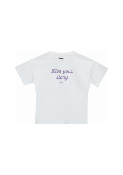 Jeep Ekru Kız Çocuk Baskılı T-shirt J5sg-tst7503
