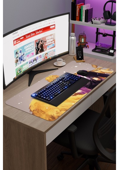 Ginga Eiyuu Densetsu Anime V5 - 90x40 Xxl Gaming Kauçuk Kaymaz Taban Mouse Pad Fare Altlığı