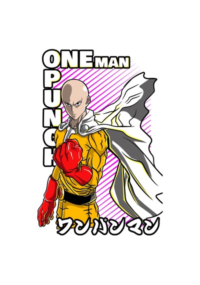 Paybuy Anime Süper Kahraman Gücü Baskılı Erkek Tişört Siyah