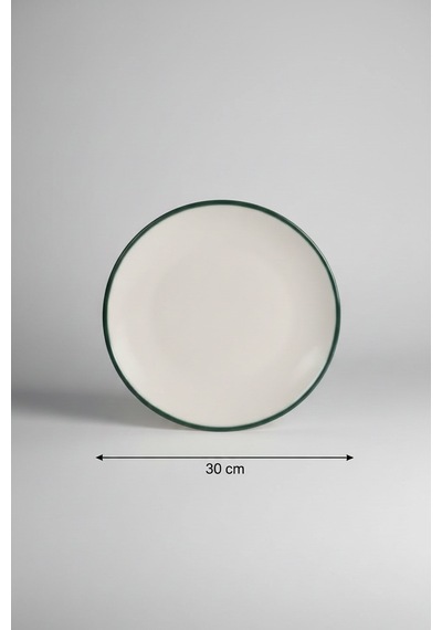 6'lı Valencia Servis Tabak 30cm Rim Yeşil Rinart Krem