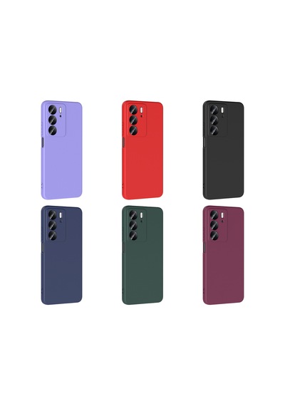 Realme C75 Kılıf Yumuşak Silikon Kamera Korumalı Lansman Pazarplus Koyu Mor