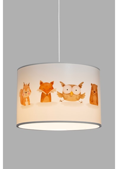 Kids Çocuk Bebek Odası Avizesi - Renkli Figürlü Tasarımlı Tavan Aydınlatması Fox & Owl Fox & Owl