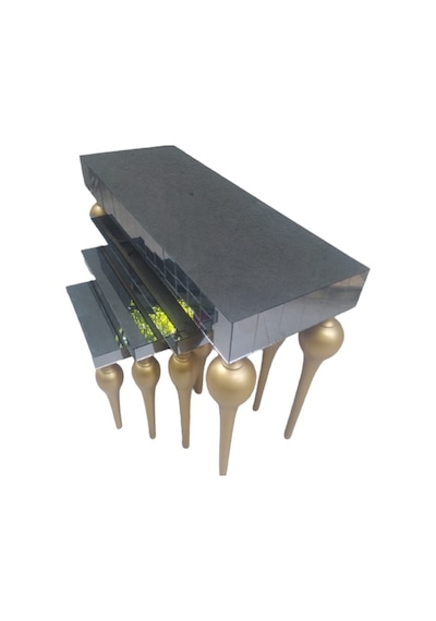 Dresuar-Zigon TOMBUL ayak Model Kayın Torna MDF tabla Parlak gold Boya İskelet Füme cam Kaplam El Yapım Sarı Dresuar-Zigon TOMBUL ayak Model Kayın Torna MDF tabla Parlak gold Boya İskelet Füme cam Kaplam El Yapım Sarı