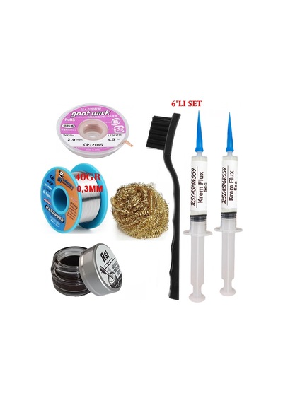 Mechanic Lehim Teli 0,3mm 40gr Havya Uc Temizleyici Rslasm Flux Ve Cp-2015 Lehim Emme Teli Seti1 St08