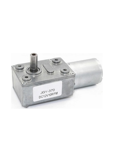 JGY370 DC 12V 10 Rpm Redüktörlü DC Motor 2 Yönde Dönme L Tip Metal Dişli