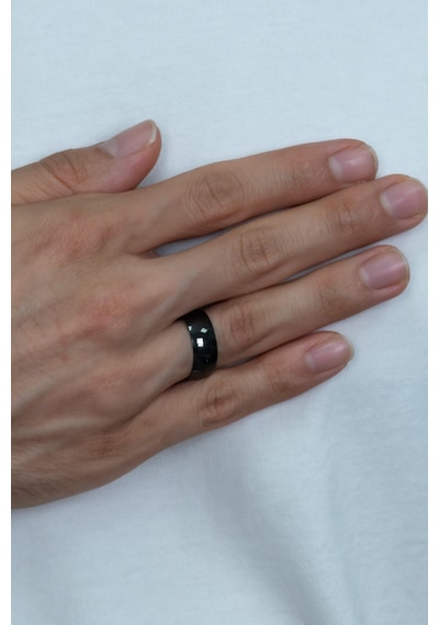 Unisex 8mm Geniş Bombeli Çelik Alyans Yüzük Cl19 001