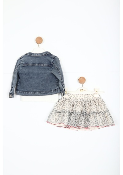 Xo Kids Kız Çocuk Alt Üst Etek Takım 6-36 Ay 3088 Mavi