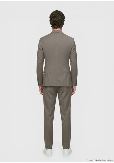 Ramsey Vizon Düz Zeroweight Slim Fit Yün Karışımlı Takım Elbise