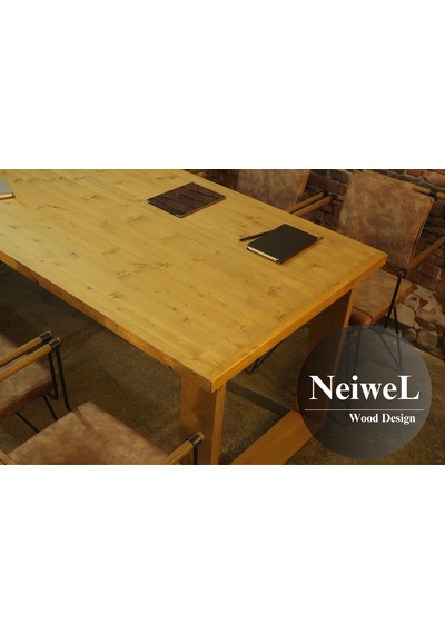 Neiwel Doi Doğal Ahşap Toplantı Masası x 120 x 320 Açık Ceviz