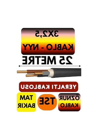 3x2,5 Mm2 Yeraltı Kablosu, 25 Metre Uzunlukta, Dayanıklı Yapı