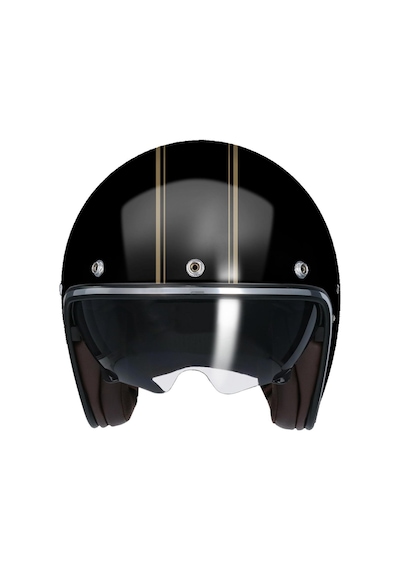 Shiro Jet&cafe Sh saga Rock Steady Gold Açık Motosiklet Kaskı + Terek 65337 Siyah