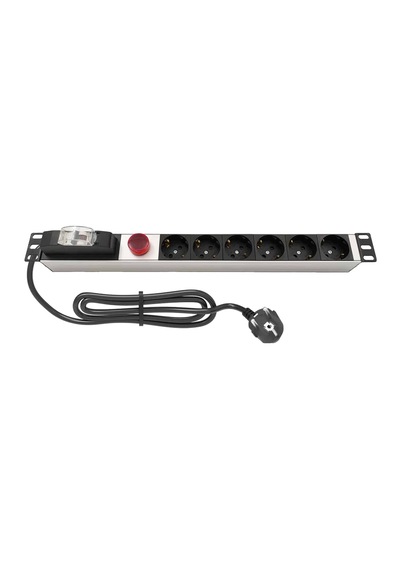 Amp Connect 19" 1u 6'lı Schuko Sigortalı Volt/amper Gösterheli Kabinet Grup Prizi Pdu 16a