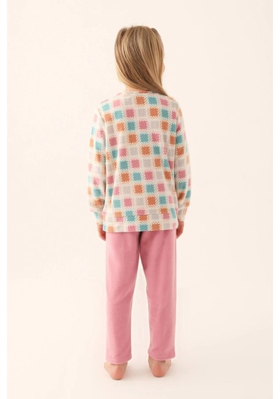 Arnetta 2651 Garson Polar Krem Kız Çocuk Uzun Kol Pijama Takım Krem