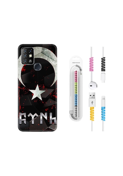 Infinix Hot 10 Kılıf Kablo Koruyuculu Göktürk 1394