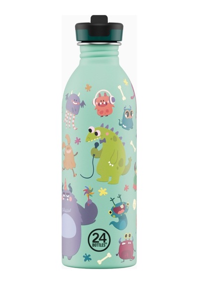 Kids Bottle Spooky Friends Pipetli Paslanmaz Çelik Çocuk Su Matarası 500 Ml Renkli