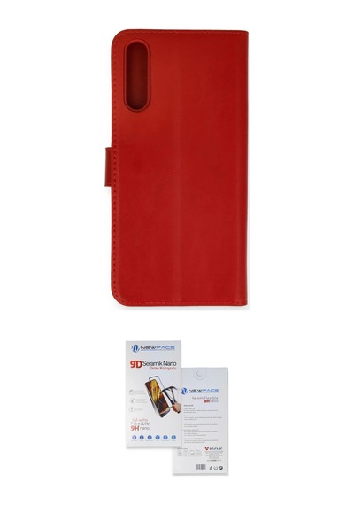 Cep 20-26 Huawei Uyumlu P Smart S Kılıf Siluet Işık Serisi İkili Koruma Seti Najmaddin Kırmızı