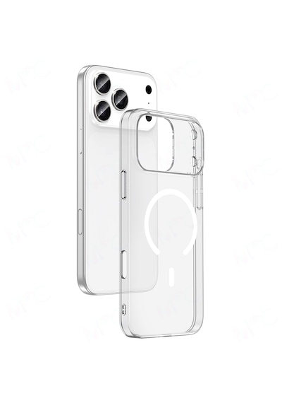 Apple Uyumlu iPhone 17 Pro Max Kılıf M-safe Şarj Özellikli Şeffaf Kamera Çerçeveli Pürüzsüz Kapak