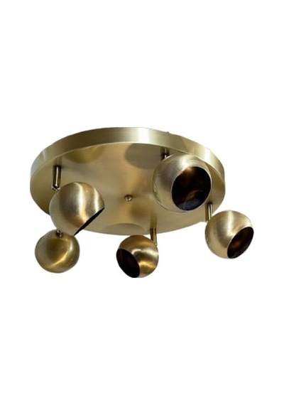 Rsylight Retro Metal Eskitme 5 Li 180 Derece Hareketli Led Spot Avize Günışığı Ampullü Siyah
