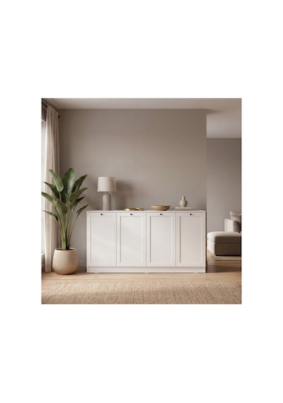 Terra Konsol 160x80x43 Beyaz - Modern Tasarım Antrasit