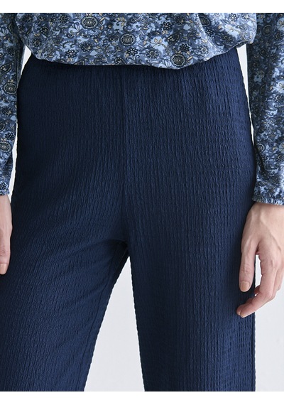 Lcw Everyday Lacivert Beli Lastikli Dokulu Kadın Pantolon
