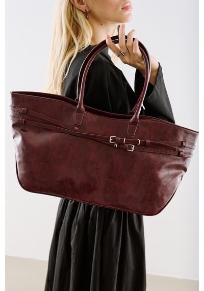 Manuka Watson Kemerli Tote Çanta Bordo Aw26cnt00014-26