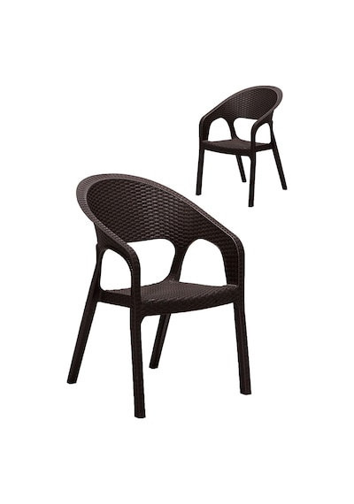 2 Adet Garden Kahve Sandalye / Balkon-bahçe-teras Kahverengi