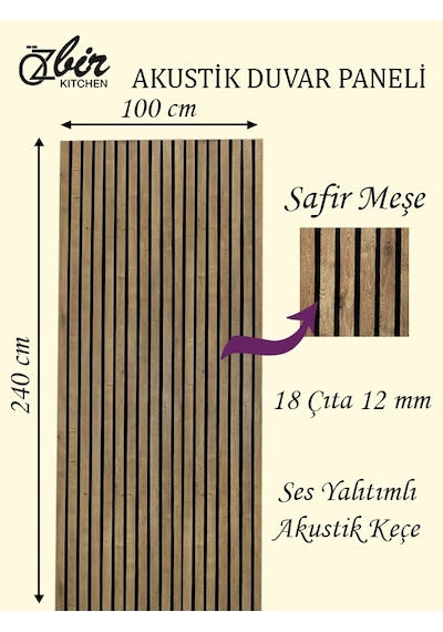 Özbir Mobilya Özbir Mobilya Safir Meşe Akustik Duvar Paneli 100x2