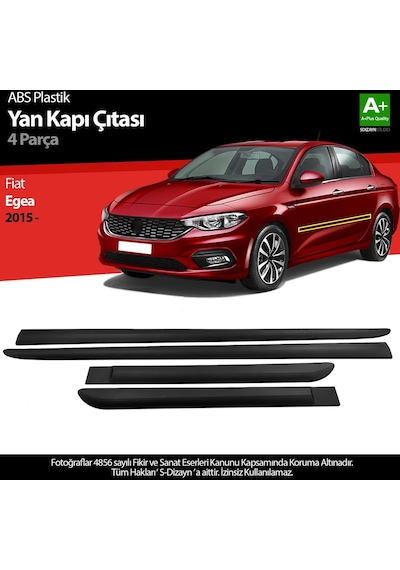 S-dizayn Fiat Egea Abs Plastik Yan Kapı Koruma Çıtası 2015 Üzeri A+ Kalite