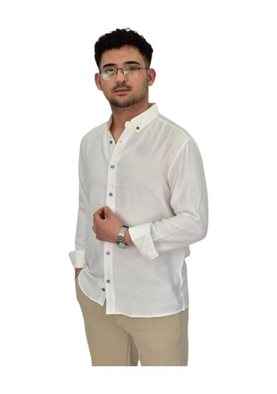 Erkek Spor Gömlek Regular Fit 9646 Bgl-st04411 Ekru