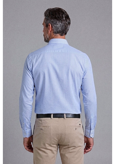 Xint Bisse Mavi Regular Fit Pamuk Cepsiz Uzun İtalyan Yaka Gömlek Bsgmczg25551 D35