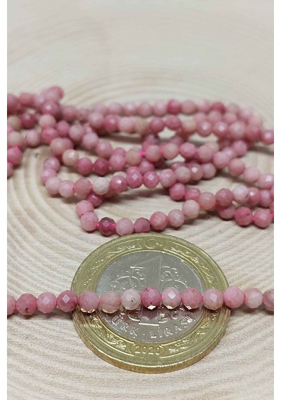 Yasamtohumu Rodokrozit Taşı Yarım Dizi 3 MM 17  CM Çok Renkli